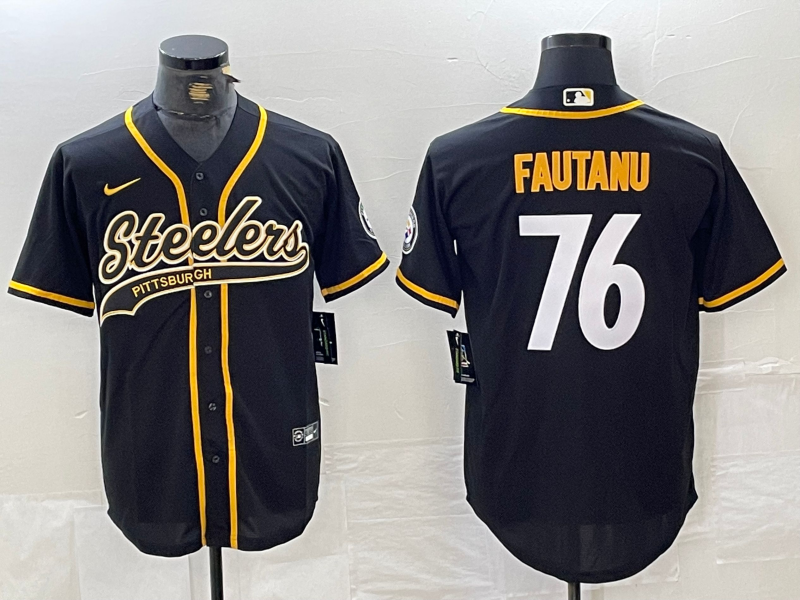 Men's Pittsburgh Steelers Troy Fautanu #76 Black Jersey
